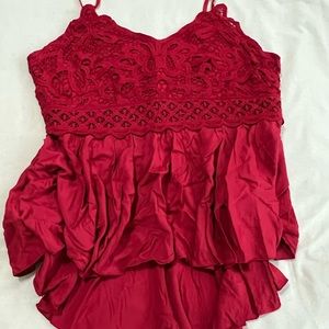 Lace blouse with adjustable straps